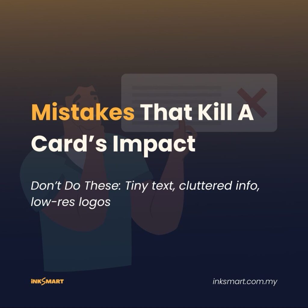Mistakes that kills a business cards impact